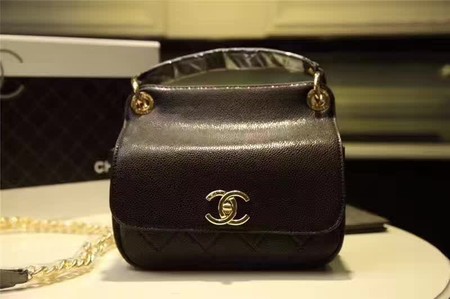 Chanel Classic Flap Bag Cannage Pattern Leather A93756 Black
