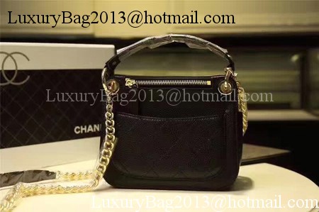 Chanel Classic Flap Bag Cannage Pattern Leather A93756 Black