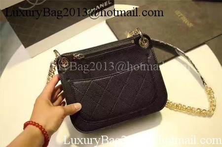 Chanel Classic Flap Bag Cannage Pattern Leather A93756 Black