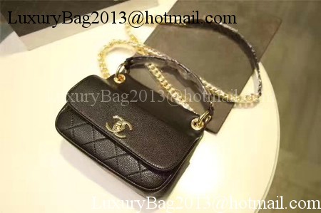 Chanel Classic Flap Bag Cannage Pattern Leather A93756 Black