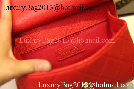 Chanel Classic Flap Bag Cannage Pattern Leather A93756 Red