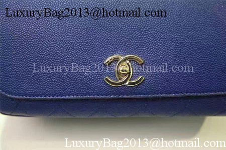 Chanel Classic Flap Bag Cannage Pattern Leather A93757 Blue