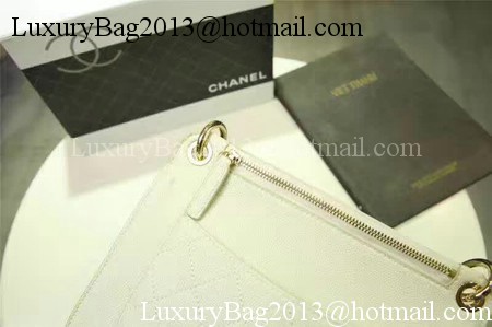 Chanel Classic Flap Bag Cannage Pattern Leather A93757 OffWhite