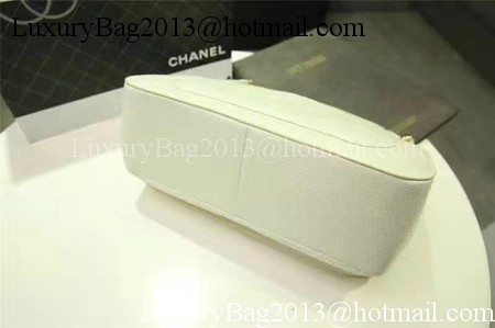 Chanel Classic Flap Bag Cannage Pattern Leather A93757 OffWhite