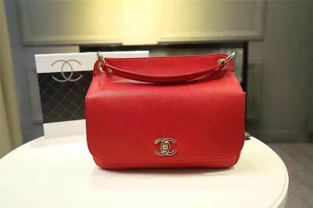 Chanel Classic Flap Bag Cannage Pattern Leather A93757 Red