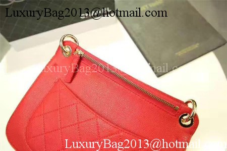 Chanel Classic Flap Bag Cannage Pattern Leather A93757 Red