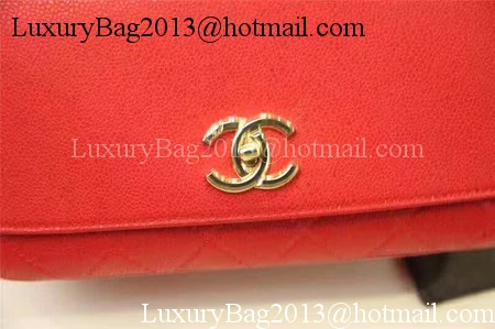 Chanel Classic Flap Bag Cannage Pattern Leather A93757 Red