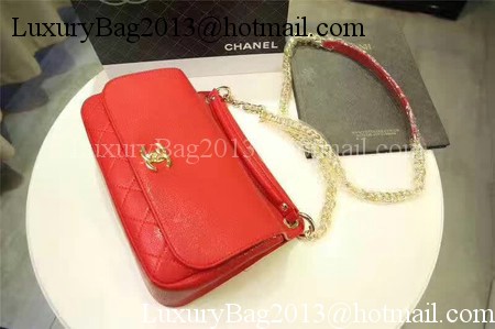 Chanel Classic Flap Bag Cannage Pattern Leather A93757 Red