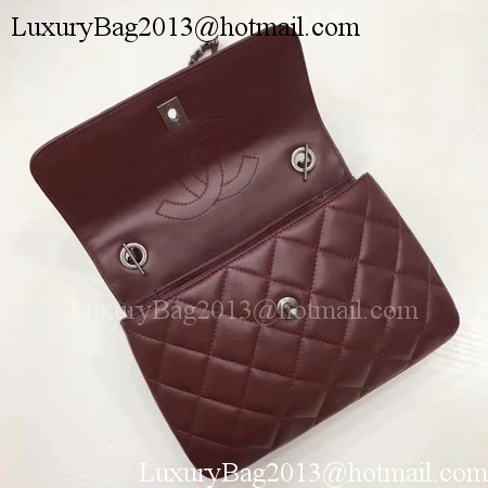 Chanel Classic Top Handle Bag Original Sheepskin Leather A92991 Wine