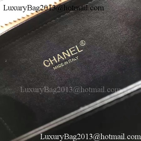 Chanel Cosmetic Bag Original Cannage Pattern A93341 Apricot&Black