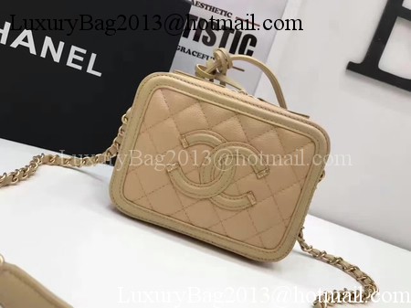Chanel Cosmetic Bag Original Cannage Pattern A93341 Apricot