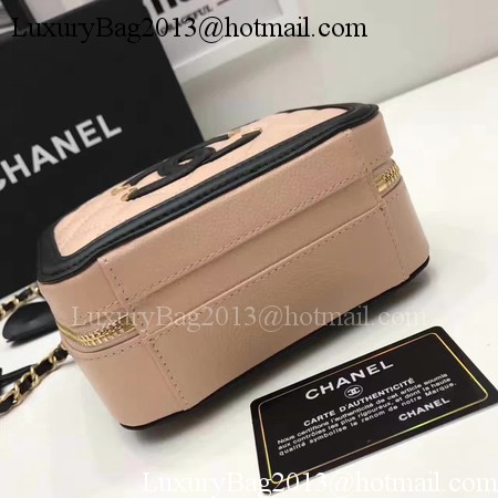 Chanel Cosmetic Bag Original Cannage Pattern A93341 Pink&Black