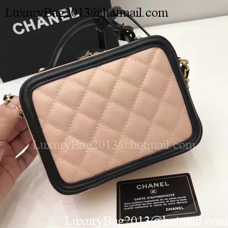 Chanel Cosmetic Bag Original Cannage Pattern A93341 Pink&Black