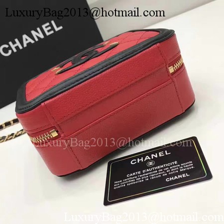 Chanel Cosmetic Bag Original Cannage Pattern A93341 Red&Black