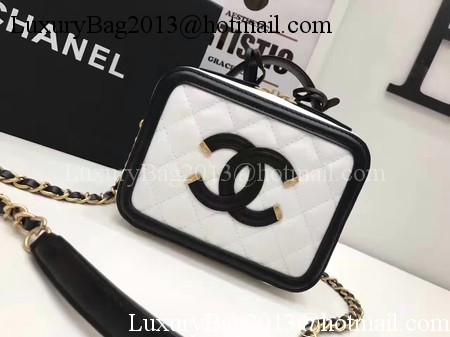 Chanel Cosmetic Bag Original Cannage Pattern A93341 White