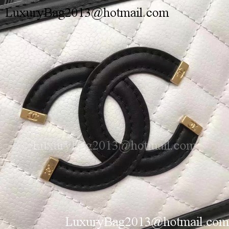 Chanel Cosmetic Bag Original Cannage Pattern A93341 White