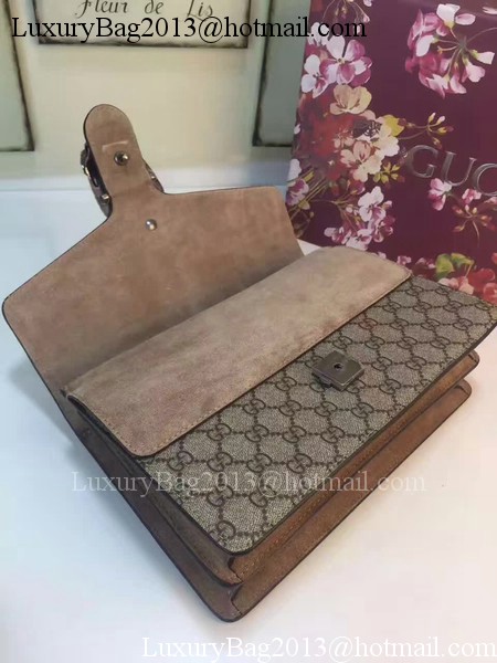 Gucci Dionysus GG Supreme Canvas Shoulder Bag 400249 Apricot