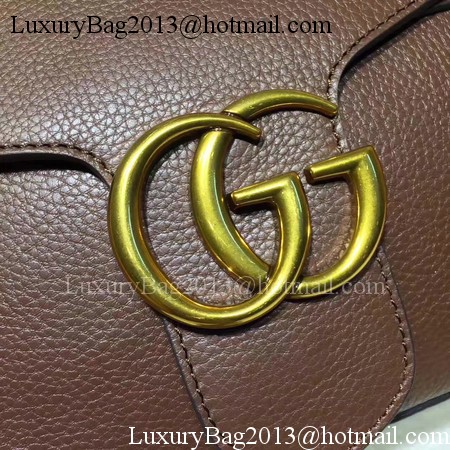 Gucci GG Marmont Leather Shoulder Bag 401173 Brown