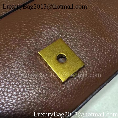 Gucci GG Marmont Leather Shoulder Bag 401173 Brown