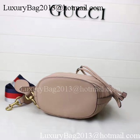 Gucci GG Marmont Quilted Leather Bucket Bag 476674 Apricot