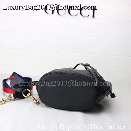 Gucci GG Marmont Quilted Leather Bucket Bag 476674 Black