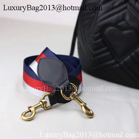 Gucci GG Marmont Quilted Leather Bucket Bag 476674 Black