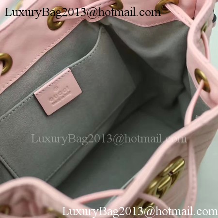 Gucci GG Marmont Quilted Leather Bucket Bag 476674 Pink