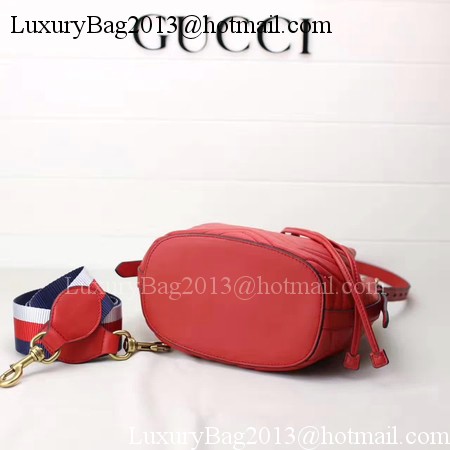 Gucci GG Marmont Quilted Leather Bucket Bag 476674 Red