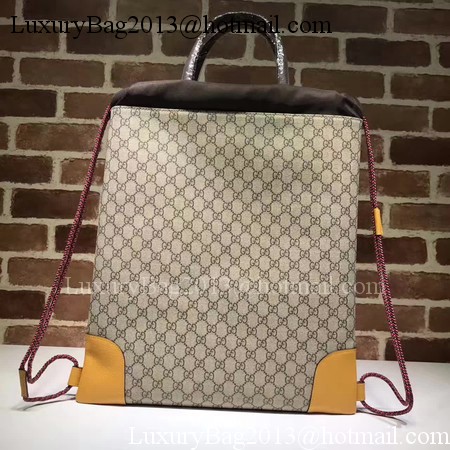 Gucci GG Supreme Drawstring Backpack 473872 Yellow