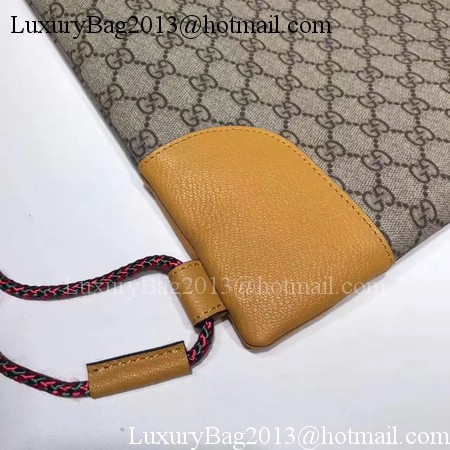 Gucci GG Supreme Drawstring Backpack 473872 Yellow