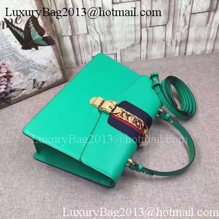 Gucci Sylvie Leather Top Handle Bag 431665 Green