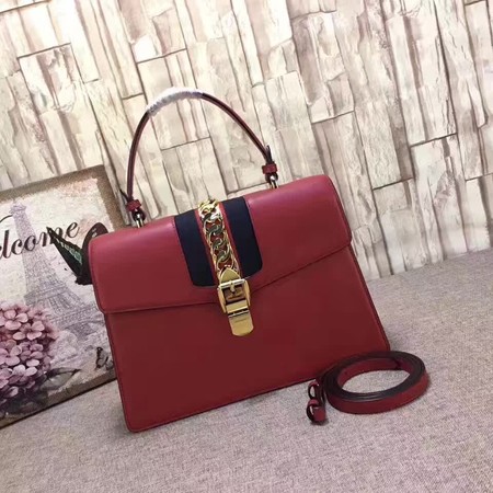 Gucci Sylvie Leather Top Handle Bag 431665 Red