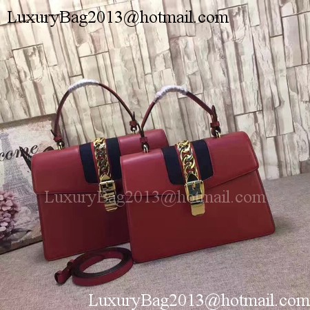 Gucci Sylvie Leather Top Handle Bag 431665 Red