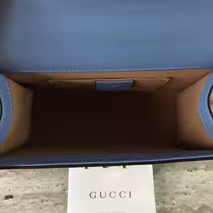 Gucci Padlock Studded Leather Shoulder Bag 432182p Blue