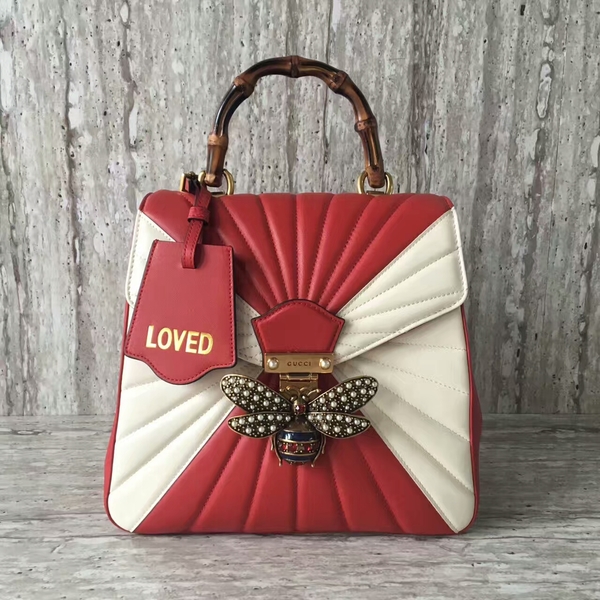 Gucci Queen Margaret Top Handle Bag 476664 Red&White