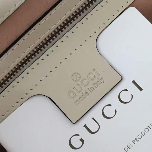 Gucci Queen Margaret Calf Leather Top Handil Bag 476540 Black&White