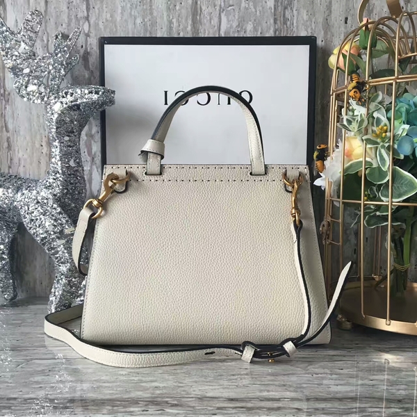 Gucci GG Marmont Leather Top Handle Bag 442622 White
