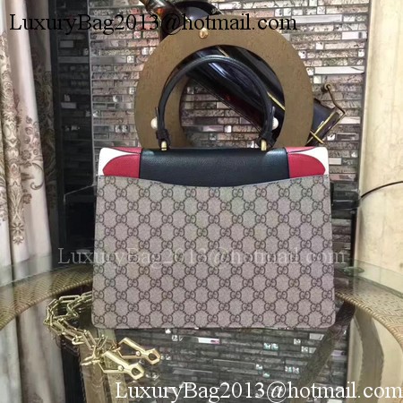 Gucci Broche GG Supreme top handle bag 466432 Fox