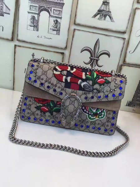 Gucci Dionysus GG Supreme Canvas Shoulder Bag 400249B Snake