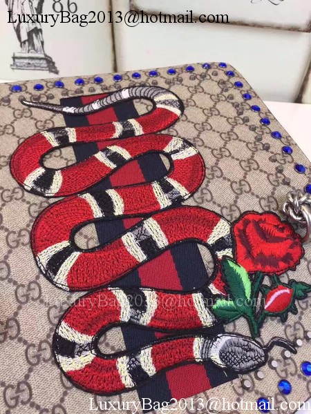 Gucci Dionysus GG Supreme Canvas Shoulder Bag 400249B Snake