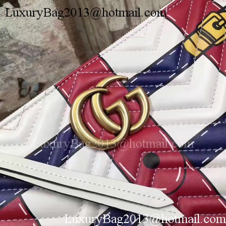 Gucci GG Marmont Trompe Loeil Pouch 466489 White