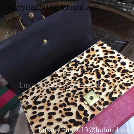 Gucci Now Bamboo Smooth Leather Top Handle Bag 448075 Leopard