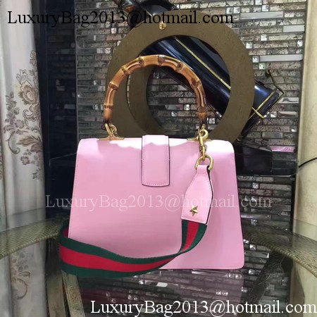 Gucci Now Bamboo Smooth Leather Top Handle Bag 448075 Pink