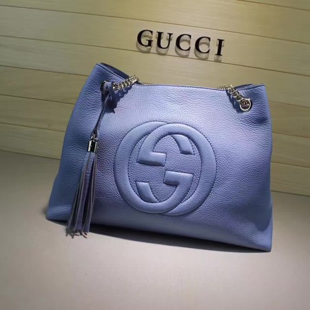 Gucci Soho Medium Tote Bag Calfskin Leather 308982 Blue