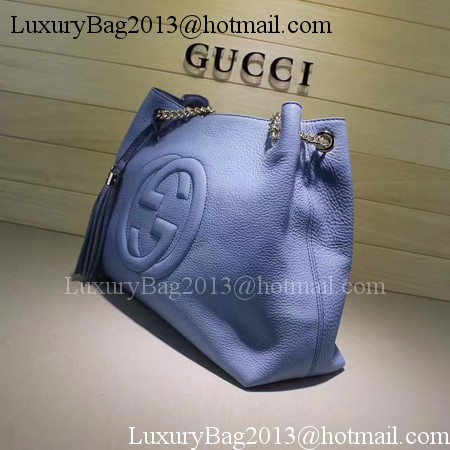 Gucci Soho Medium Tote Bag Calfskin Leather 308982 Blue