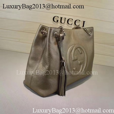 Gucci Soho Medium Tote Bag Calfskin Leather 308982 Bronze