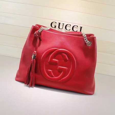 Gucci Soho Medium Tote Bag Calfskin Leather 308982 Red