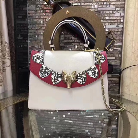 Gucci Sylvie Leather Top Handle Bag 431665 White