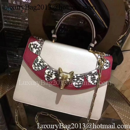 Gucci Sylvie Leather Top Handle Bag 431665 White