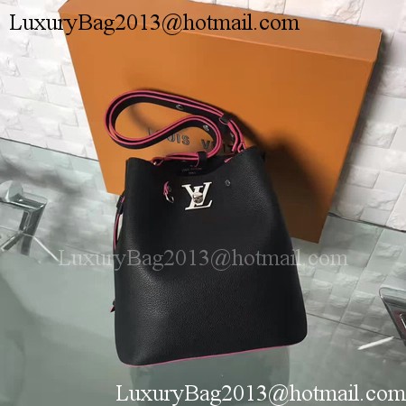 Louis Vuitton Soft Calfskin LOCKME BUCKET M54677 Black
